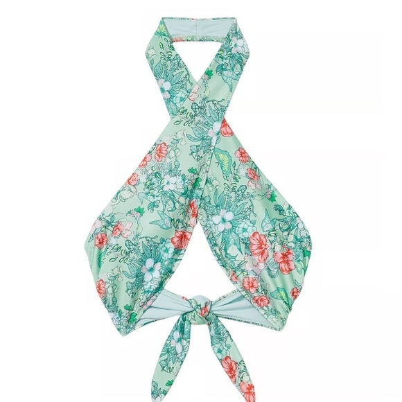 Victoria’s Secret Green Floral Butterfly Halter Bikini High Waisted Cut Out - Picture 5 of 14